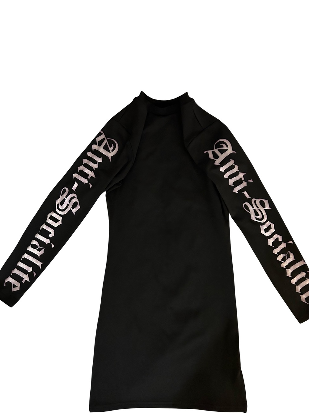 BRAND NEW! Anti Social Social Club Black Dress with White Sleeve Script